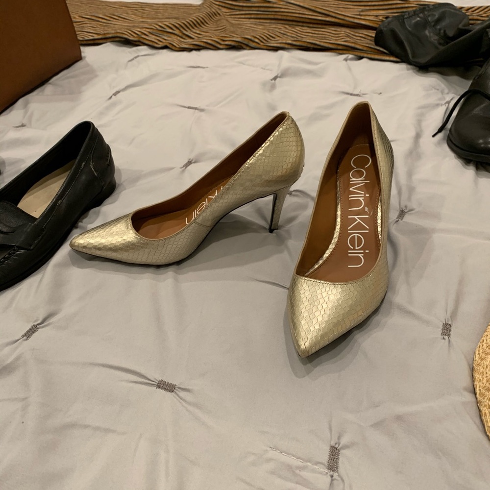 Calvin Klein snakeskin pumps
